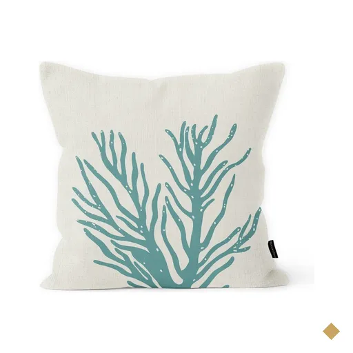 Capa de Almofada Decorativa Finezza em Linho Cru Alga Marinha - 45x45 cm