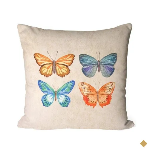 Kit com 3 Capas para Almofadas Decorativas Borboletas 45x45cm