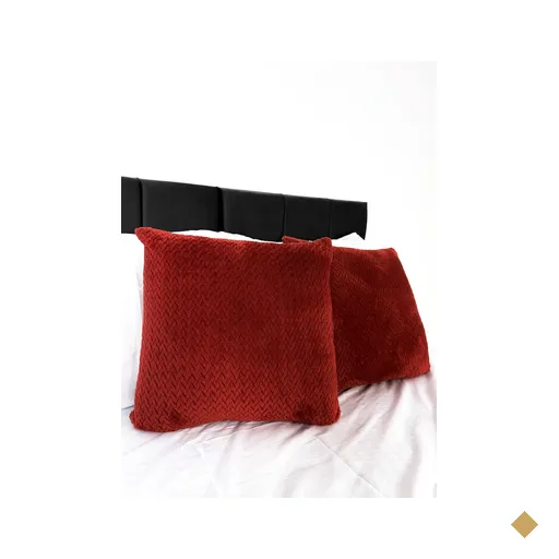 Kit Capa de Almofada Fleece Jacard de Pelinho 42x42cm com 4 Unidades:terracota