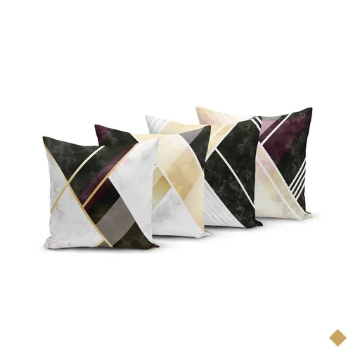 Kit 4 Capas de Almofadas 45x45cm Marmorizado Colorida -