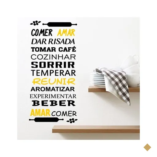 Adesivo de Parede Frase Comer Amar - G 80x168cm