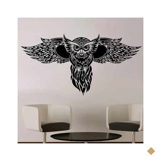 Adesivo De Parede Coruja Tribal - EG 54x106cm