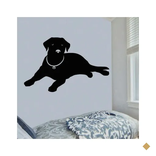 Adesivo De Parede Cachorro Labrador Deitado - Gi 76x118cm