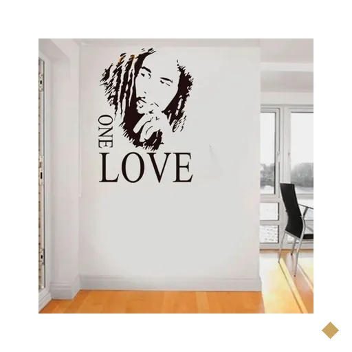 Adesivo De Parede Bob Marley One Love - Gi 118x83cm