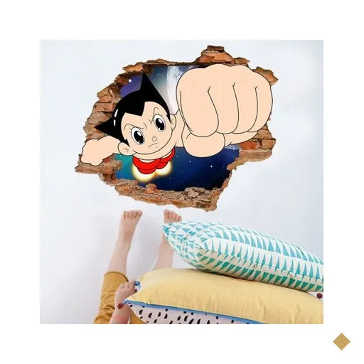 Adesivo de Parede Buraco Falso 3D Astro Boy - G 82x100cm
