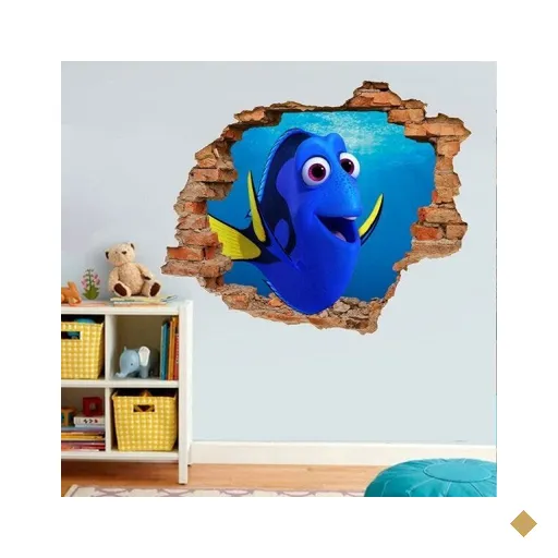 Adesivo de Parede Buraco Falso 3D Procurando Dory - G 82x100cm