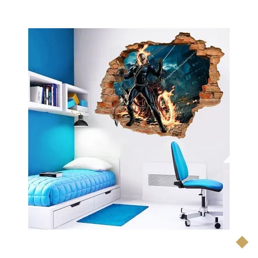 Adesivo de Parede Buraco Falso 3D Personagem Anti-Herói - G 82x100cm