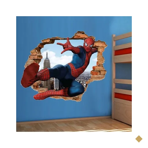 Adesivo de Parede Buraco Falso 3D Super Herói Filme 02 - G 82x100cm