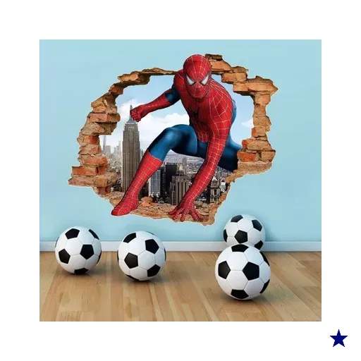 Adesivo de Parede Buraco Falso 3D Homem Aranha 03 - G 82x100cm