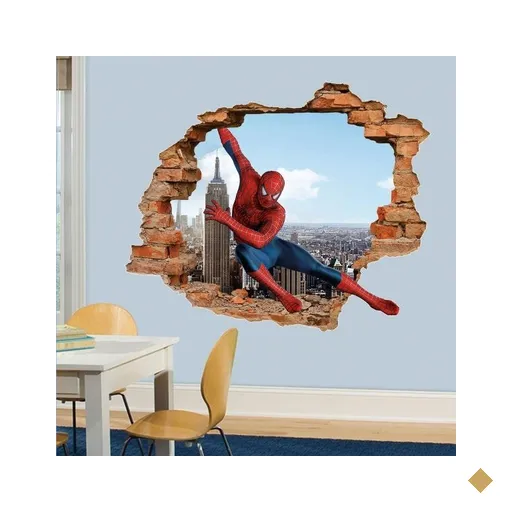 Adesivo de Parede Buraco Falso 3D Homem Aranha 07 - G 82x100cm