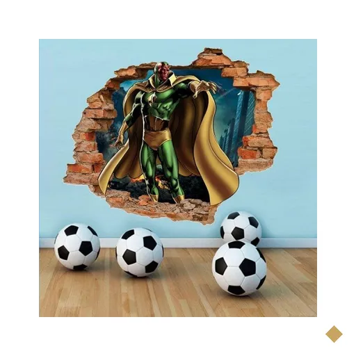 Adesivo de Parede Buraco Falso 3D Infantil Personagem 02 - G 82x100cm