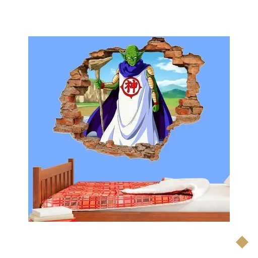 Adesivo de Parede Buraco Falso 3D Dragon Ball 03 - G 82x100cm
