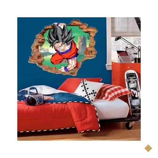 Adesivo de Parede Buraco Falso 3D Dragon Ball 05 - G 82x100cm