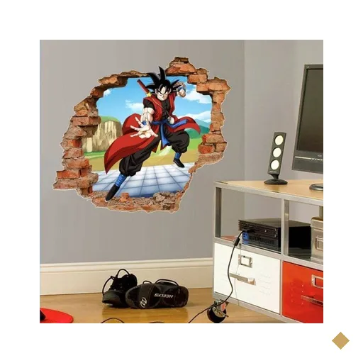 Adesivo de Parede Buraco Falso 3D Dragon Ball 04 - G 82x100cm