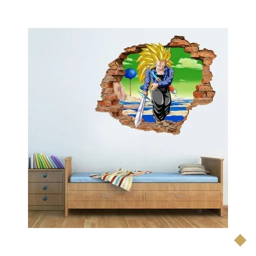 Adesivo de Parede Buraco Falso 3D Dragon Ball 06 - G 82x100cm
