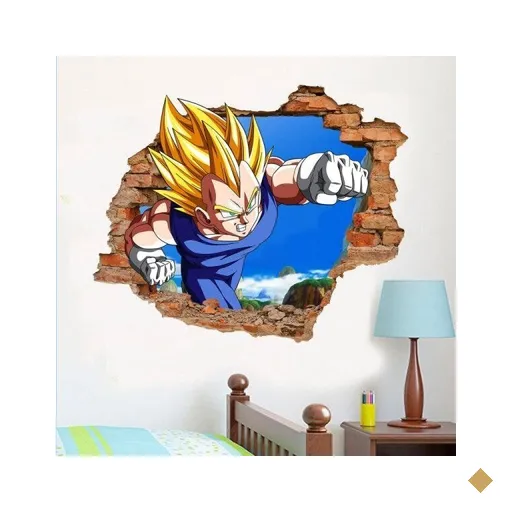 Adesivo de Parede Buraco Falso 3D Dragon Ball 11 - G 82x100cm