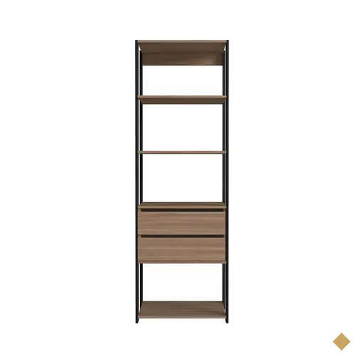 Closet Modulado 60x45x183cm com 5 Prateleiras e 2 Gavetas ProDecor em MDP…