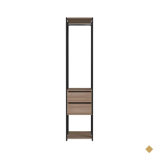 Closet Modulado 40x45x183cm 3 Prateleiras 2 Gavetas 1 Cabideiro ProDecor em MDP…