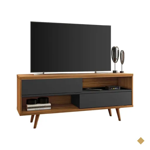 Rack Bancada Para TV até 50 Polegadas NT1180 Notável Preto / Freijó Trend
