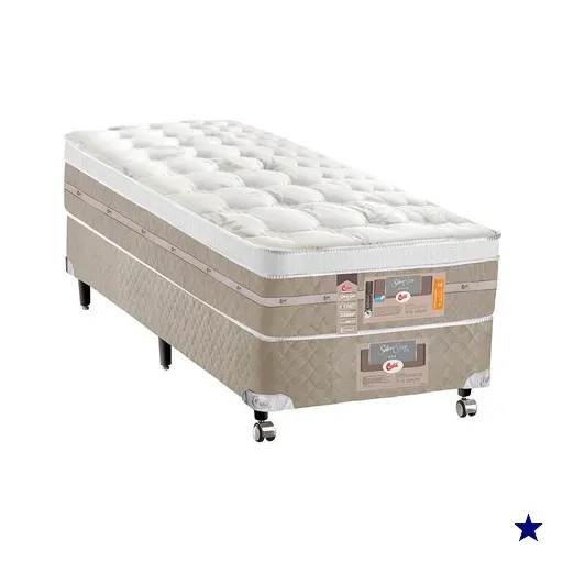 Cama Box + Colchão Castor Solteiro Molas Pocket Silver Star AIR One Face…
