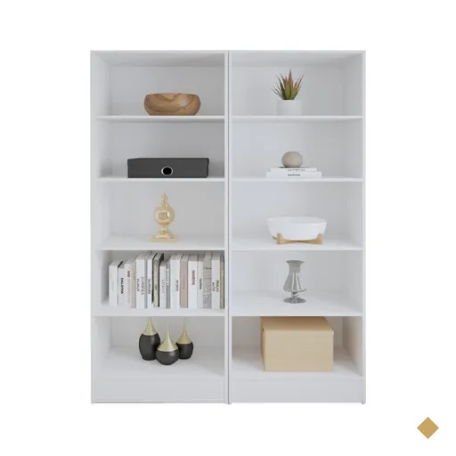 Estante Livreiro Multiuso Mirage 8 Prateleiras 1,77m Branco Viero