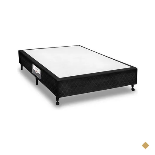 Cama Box Simples Castor Casal Poli Preto 138x188x27cm