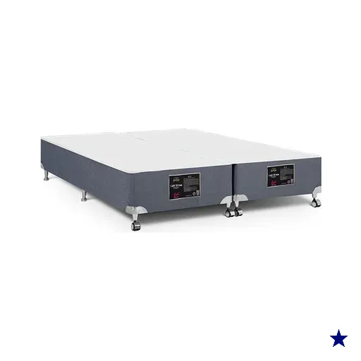 Cama Box Castor King Suede Cinza 180x200x27cm