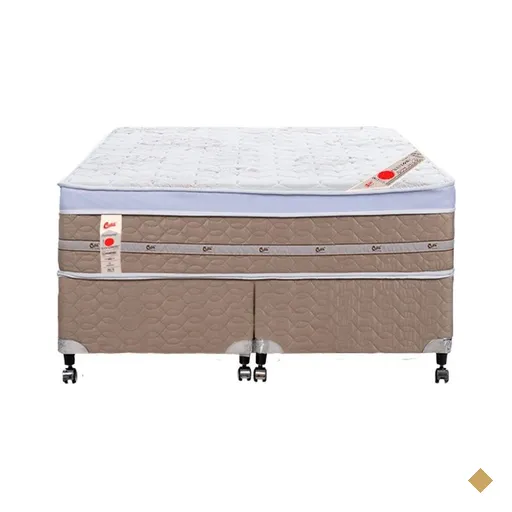 Cama Box + Colchão Castor Com Massageador Queen Niponpedic One Face Tecnopedic…