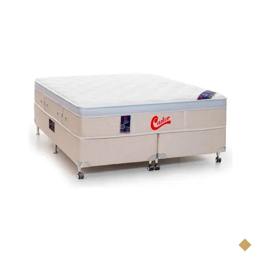 Cama Box + Colchão Castor Queen Vitagel Euro One Face Pocket 158x198x59cm
