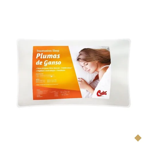 Travesseiro Castor Sleep Pluma de Ganso 40x60x11cm