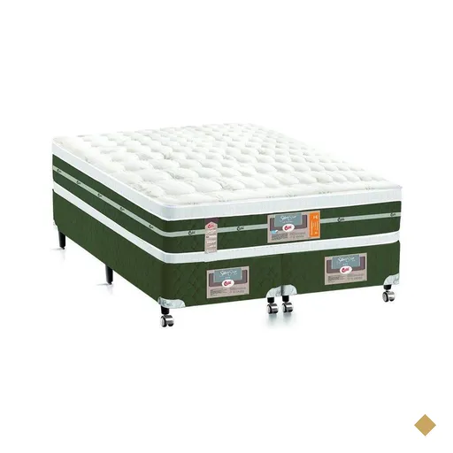 Cama Box + Colchão Castor Queen  Silver Star Air Double Face Tecnopedic…