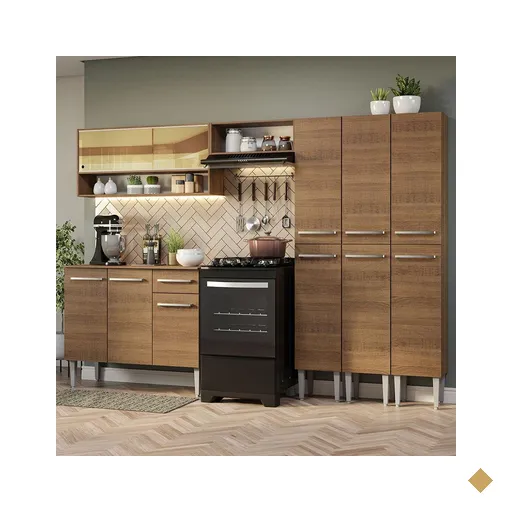 Armário de Cozinha Completa 261cm Rustic Emilly Madesa 08