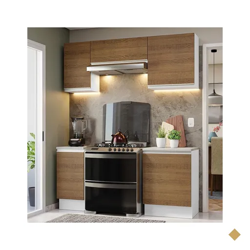 Armário de Cozinha Completa 180cm Branco/Rustic Glamy Madesa 12