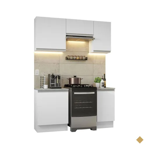 Armário de Cozinha Completa 160cm Branco Glamy Madesa 07