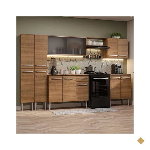 Armário de Cozinha Completa 293cm Rustic Emilly Madesa 04