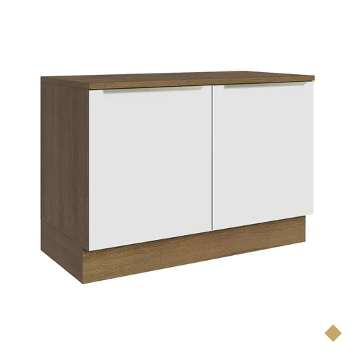Balcão de Pia 120 cm 2 Portas Rustic/Branco Veludo Lux Madesa