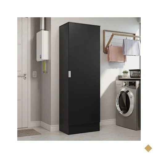 Armário Multiuso 60 cm 1 porta Preto Madesa