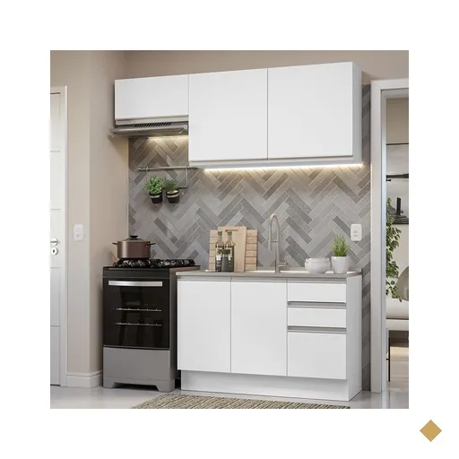 Armário de Cozinha Compacta 180cm Branco Glamy Madesa 09