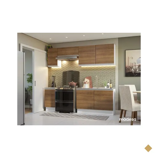 Armário de Cozinha Completa 240cm Branco/Rustic Glamy Madesa 10