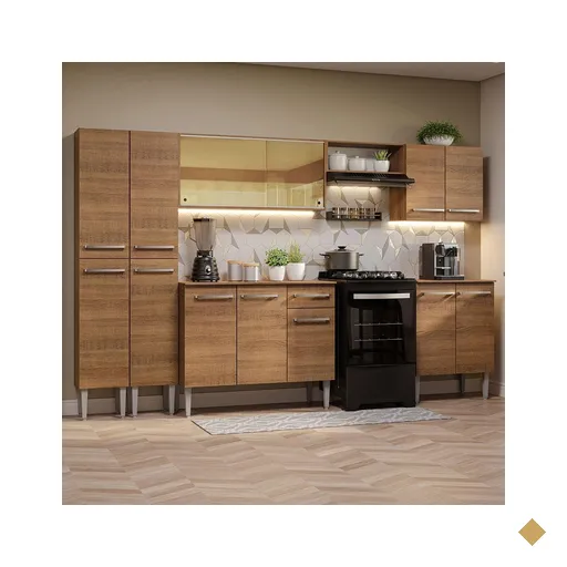 Armário de Cozinha Completa 293cm Rustic Emilly Madesa 05