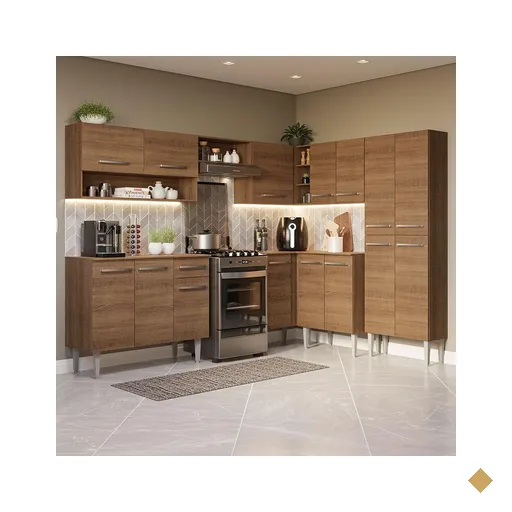 Armário de Cozinha Completa de Canto 417cm Rustic Emilly Madesa 02