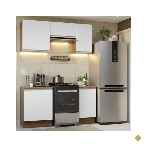 Armário de Cozinha Completa 160cm Rustic/Branco Glamy Madesa 07