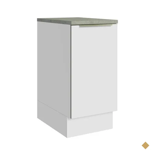 Balcão 40 cm 1 Porta Branco/Branco Veludo Lux Madesa