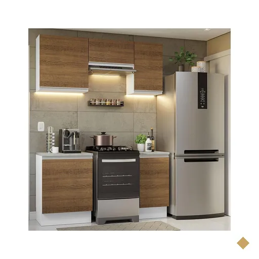 Armário de Cozinha Completa 160cm Branco/Rustic Glamy Madesa 07