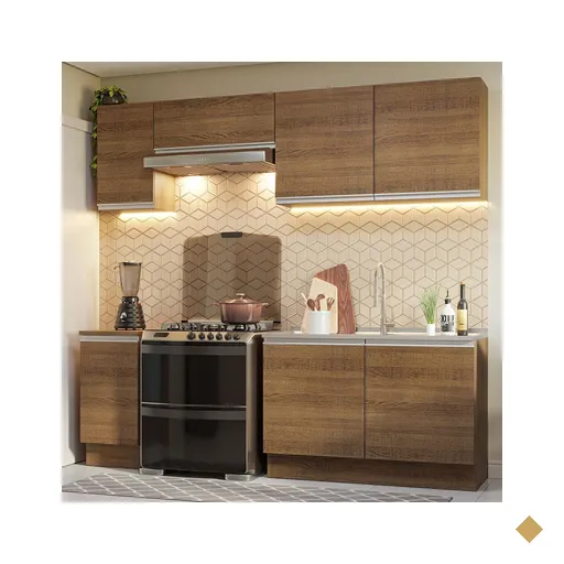 Armário de Cozinha Completa 240cm Rustic Glamy Madesa 10