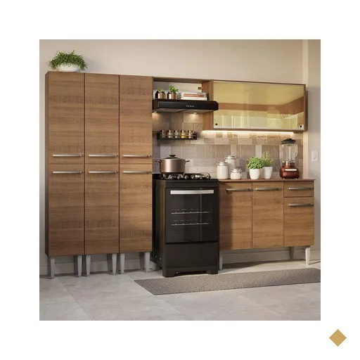Armário de Cozinha Completa 261cm Rustic Emilly Madesa 05