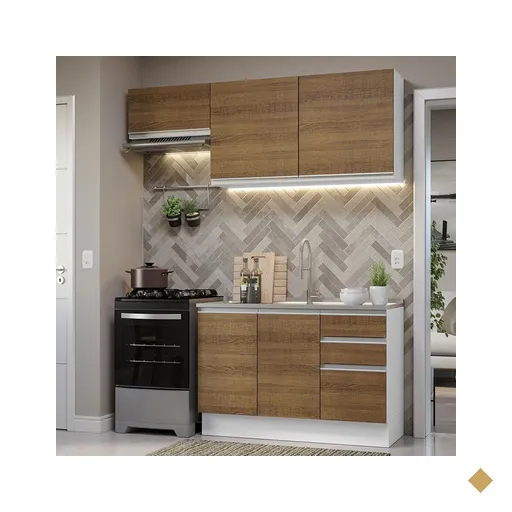 Armário de Cozinha Compacta 180cm Branco/Rustic Glamy Madesa 09
