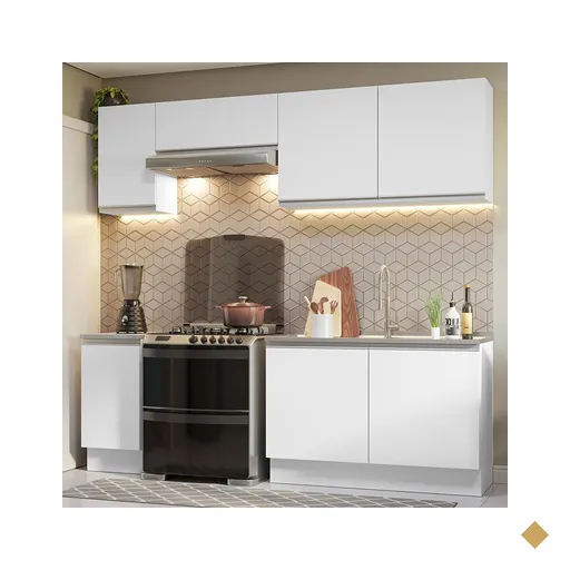Armário de Cozinha Completa 240cm Branco Glamy Madesa 10