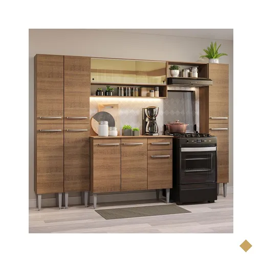 Armário de Cozinha Completa 261cm Rustic Emilly Madesa 04