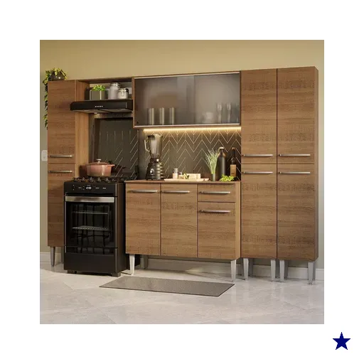Armário de Cozinha Completa 261cm Rustic Emilly Madesa 06